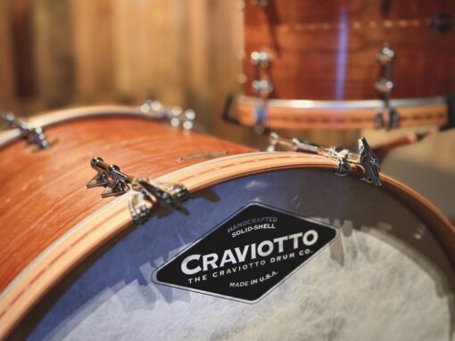 Craviotto Solid Mahogany 3 Inlays Woodhoops Handcrafted rim