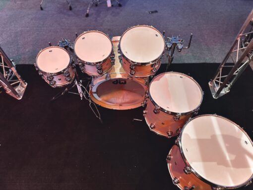 DW Jazz Maple Gum Reinforcement Hoops setup