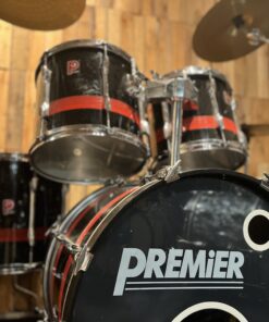 Alternative view of Premier Drumstel (Vintage 70s) - 5pcs- Black/ Tri-Band Red