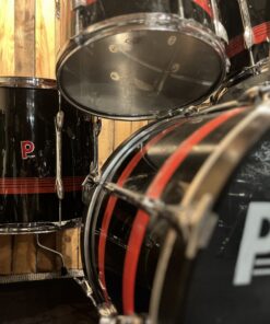 Premier Drumstel (Vintage 70s) - 5pcs- Black/ Tri-Band Red - Afbeelding 4